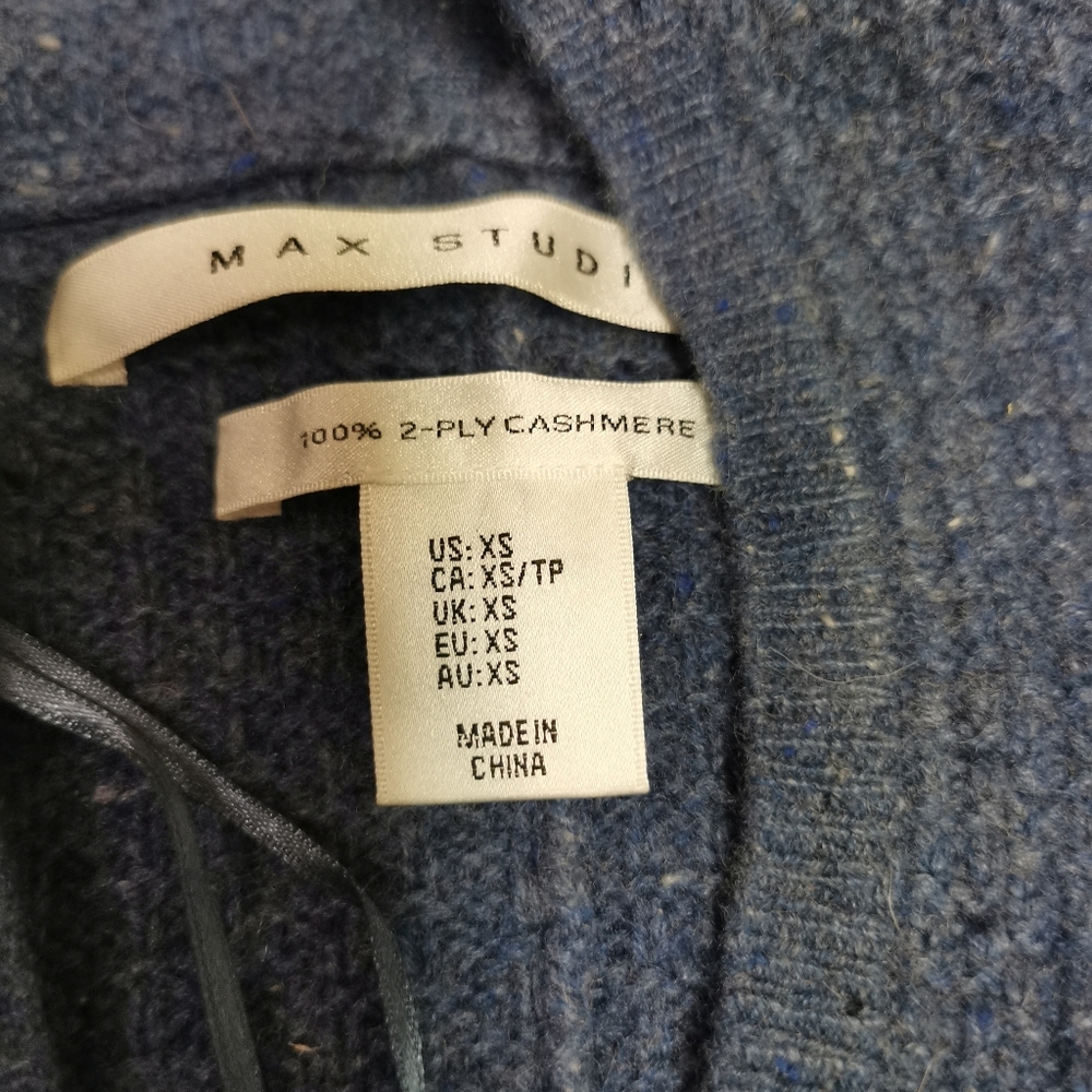 New Max Studio cashmere hoodie xs, thumbhole loop